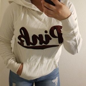 White/Maroon PINK hoodie